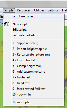 The script menu.