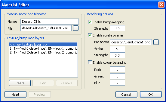 The material editor.