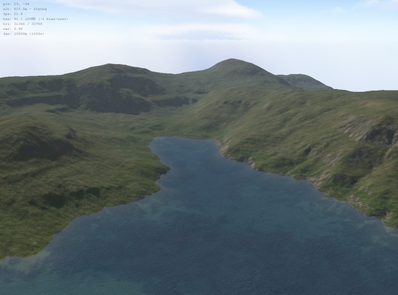 Bump-mapped grass in the temperate climate.