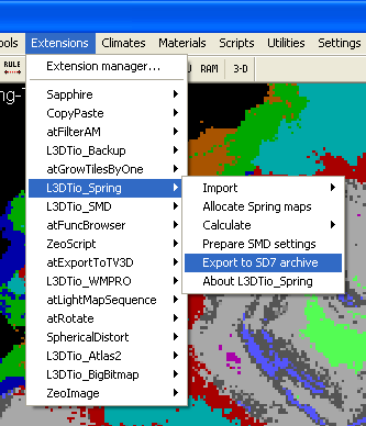 The 'Export to SD7 archive' menu option.