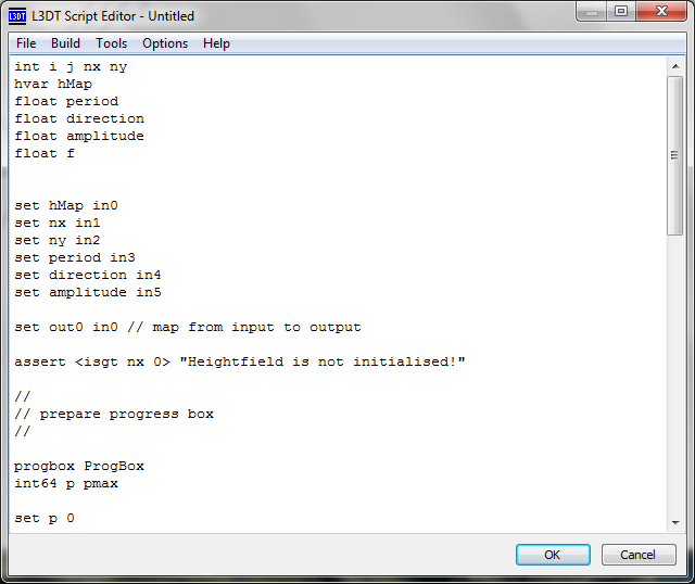 The 'script editor' window.