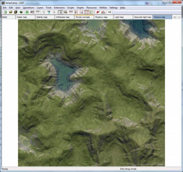 The texture map, in the 2D display.