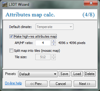 The attributes map wizard.