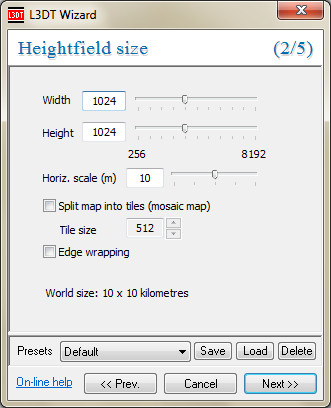 The 'heightfield size' wizard.