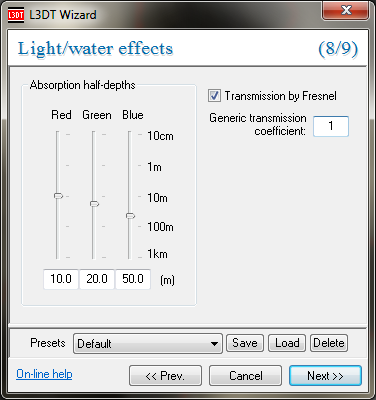 The light map water effects wizard.