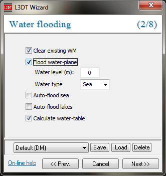 The water map flood wizard.